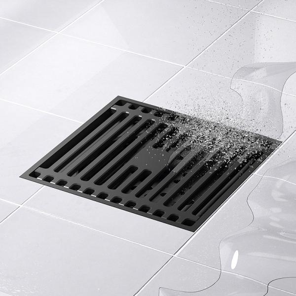 Modern Brass Bathroom Shower Drain , Square Floor Drain With Sink Hygienic Cover Pad