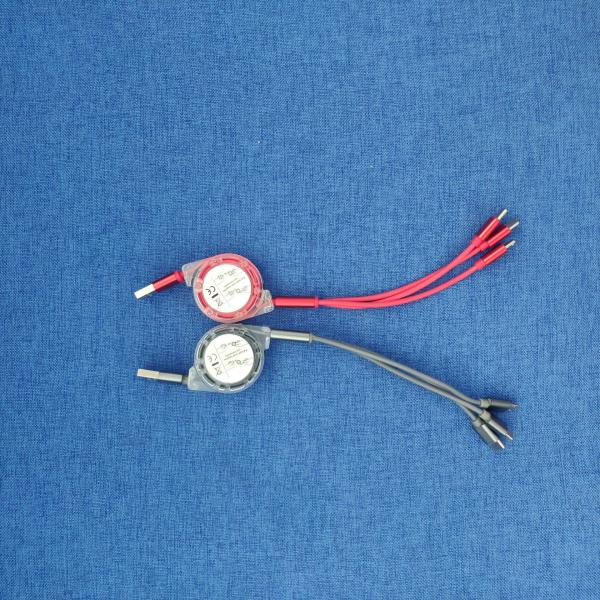 ABS 2.1A Mobile Phones Accessories Universal 3 In 1 Retractable Charging Cable
