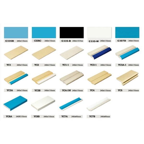 Light Blue Ceramic Swimming Pool Tiles , Overflow Swimming Pool Accessories