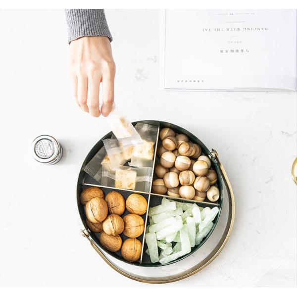 Anti Rust 16cm Diameter Steel Fruit Basket With Golden Handle