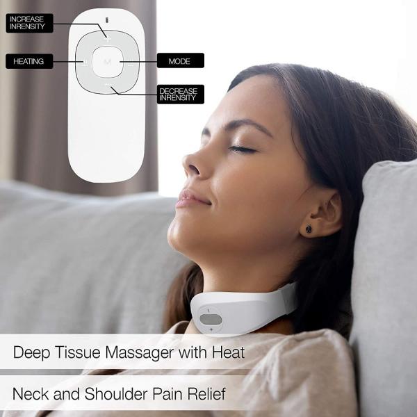 TENS EMS Relax Electric Wireless Neck Massager 1200mAh USB Charging