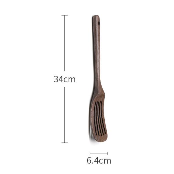 Polished Shovel Spoon And Fork Set Household Log Black Walnut Kitchen Utensils