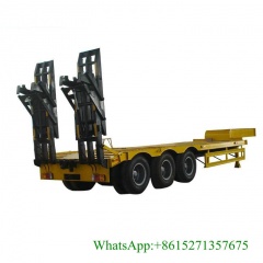 60Ton 13m Low Bed Trailer Customizing with Hydraulic Ramp