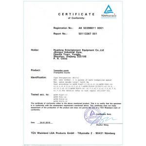 Huadong Entertainment Equipment Co., Ltd. Certifications