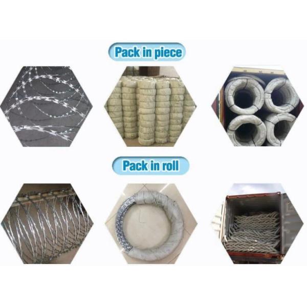 Bto-22 Y Pillar Razor Barbed Wire Galvanized Concertina Airport / Prison 10kg Per Coil