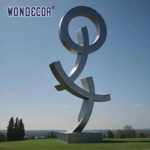 Large outdoor park geometric letter rusted steel sculpture