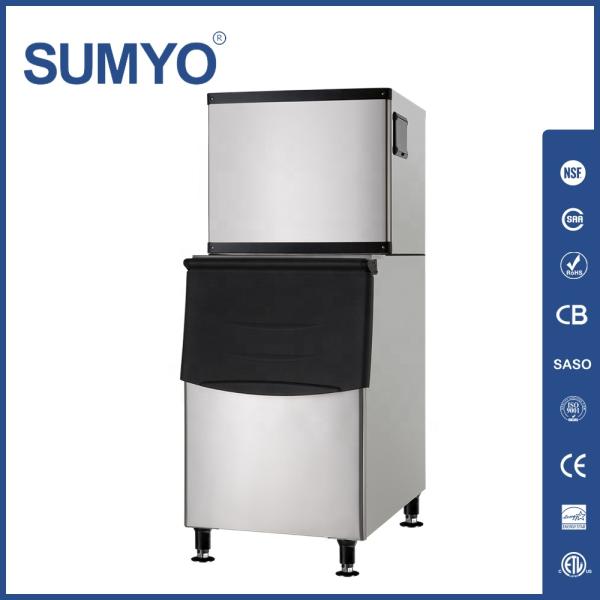 2025 Commercial High-Capacity Glass Door Ice Maker Hot Sale Restaurant Grade Machine with Fan Cooling
