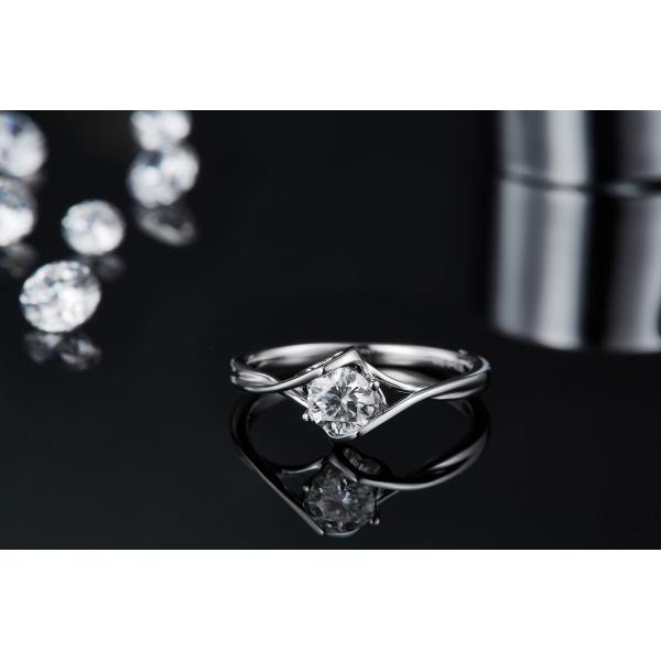 Women 3 Carat Natural Moissanite Ring Gemstone Wedding Promise Engagement