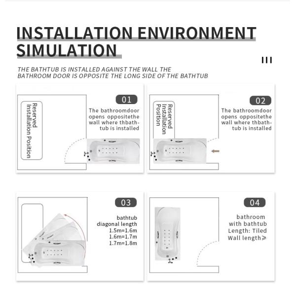 Walk-in whirlpool air Massage Bathtub Freestanding Bathtub