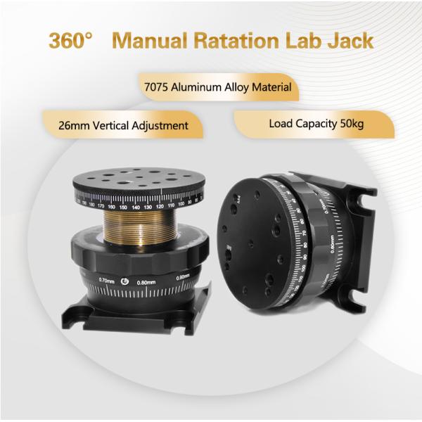 Height Rotary Adjustable Manual Lab Jack High Stability Lockable Load 50kg