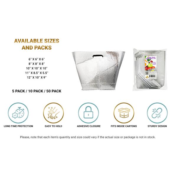 APQ Insulated Thermal Bubble Bags with Hand Hole Product Packaging Hot Cold Delivery Bag Keep Hot   
