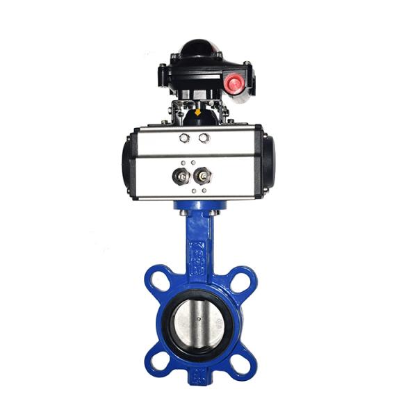 Water And Sewage Media Pneumatic Butterfly Valve DN50-400mm With Pneumatic Actuator