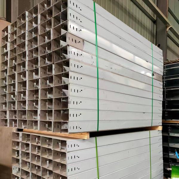 Customized Sheet Metal Cable Tray Silver For Organized Cable Management 50mm-1000mm