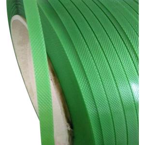 China Embossed PP Strap Roll High Tension Green Plastic Strapping Band 12.7mm Width 20kg on sale