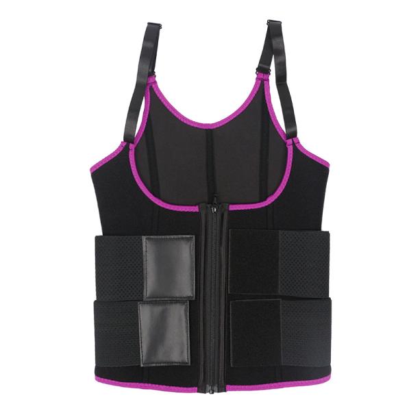Pink 5xl Sauna Vest Workout Waist Trainer Vest With Double Belt