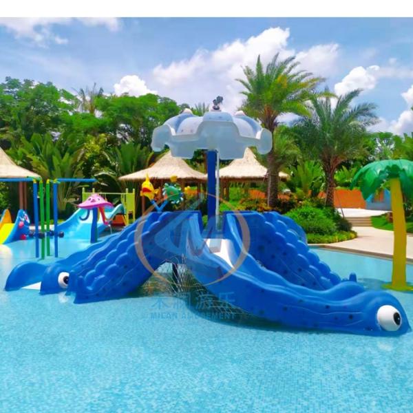 Fiberglass Material Kids Snake Slide 2.5m Height For Water Park Hotel Backyard Pool