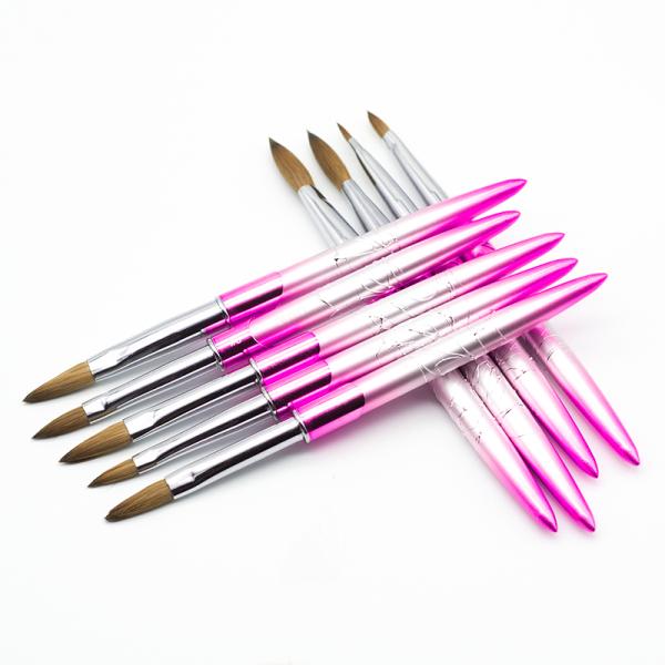 Aluminum Handle Nail Art Tool Size 8 - 22 100% Kolinsky Sable Nail Beauty Tools