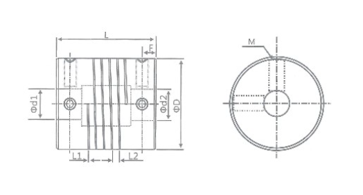 Winding Flexible Dc Motor Shaft Coupler Spline GM Series