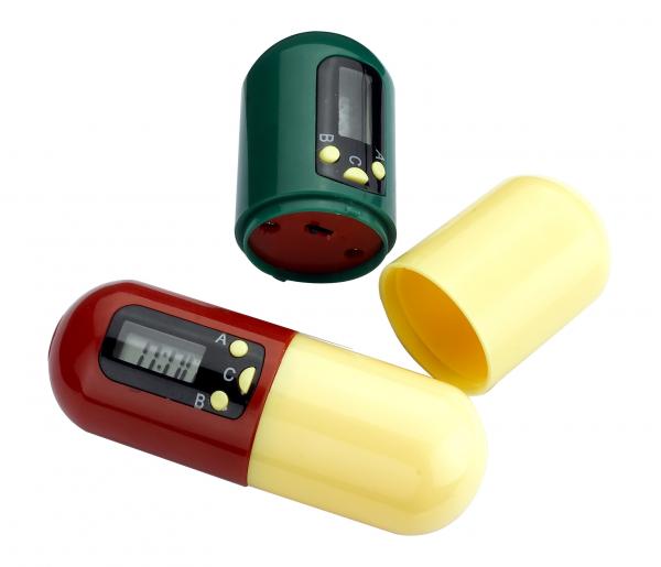 Cheap Electronic compact pill box timer count down 24hours for sale