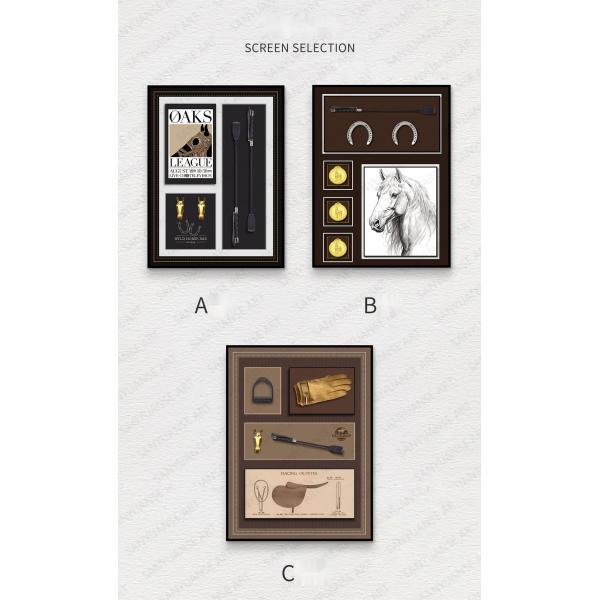 Modern European Style Three-Dimensional Equestrian Mural for Living Room Decoration