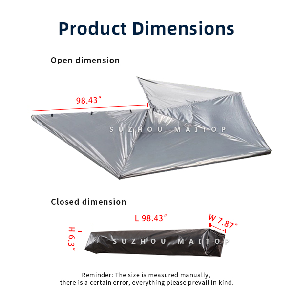 Close-up of awning tent fabric and construction