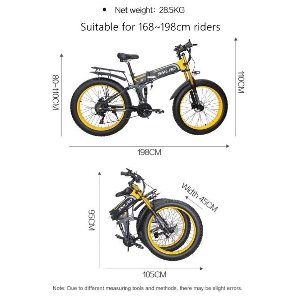 1kw Motor Folding Fat Tyre Electric Bike , ODM Electric Assist Mountain Bike