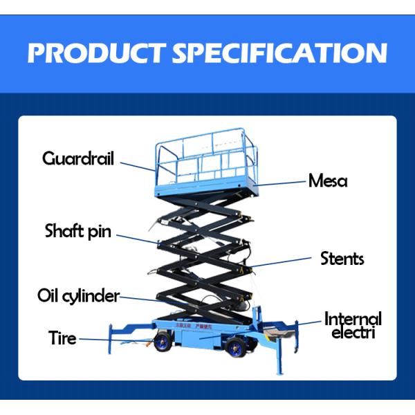 Aerial Work Platform 320kg 350kg Self Propelled Hydraulic Scissor Lift Platform Table 8m 12m 10m Electric Scissor Lift Truck