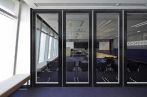 China Aluminum Track Profile For Double Glass Acoustic Folding Movable Office Glass Partitions Wall on sale