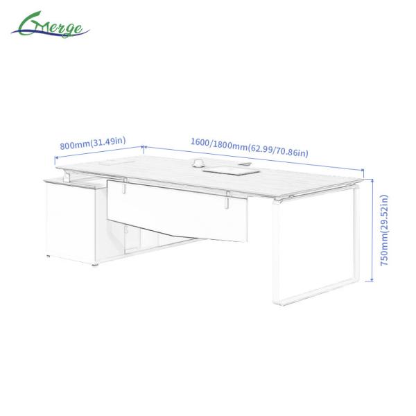 Latest Office Table Designs Executive Desk L Shaped MFC Manager Table