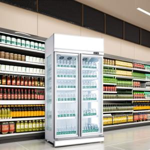 Commercial 220V Direct Cooling Glass-Freezer Beverage Display Cooler Single