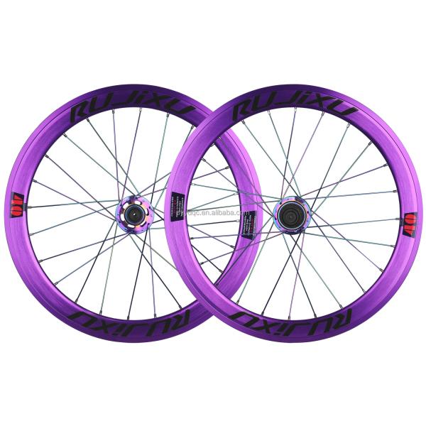 Purple 20 Inch Bike Wheelset Disc Brakes 20" 451 Wheelset 120 Rings Side Mounted Hub