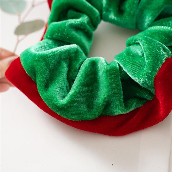 Girl Christmas Hair Accessories Band Ties Elastic Contrast Headband Velvet Scrunchies 10cm