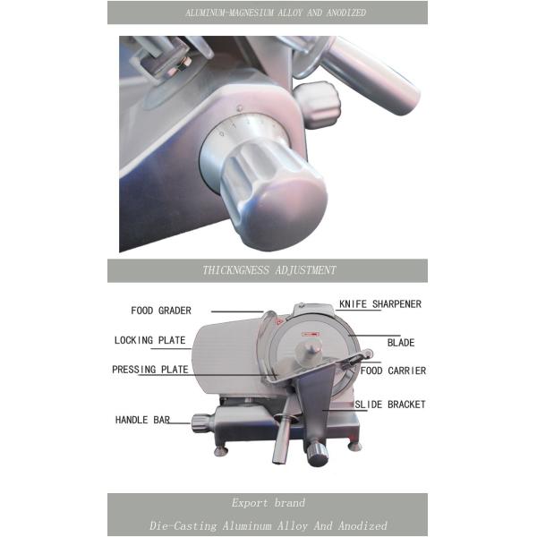 Luxury Electric Frozen Meat Slicer Aluminum Alloy Body Blade Dia.385mm Food Processing Equipment
