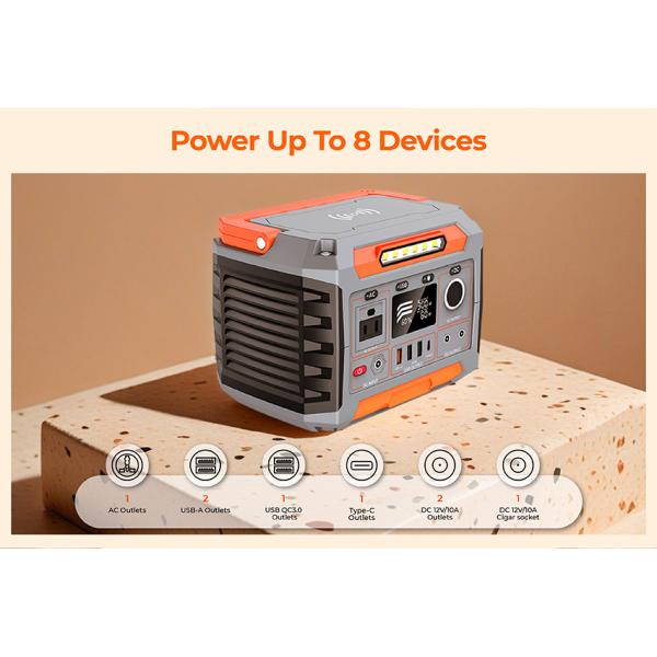 300W Portable Power Station with 270Wh Lithium Battery and Solar Charging