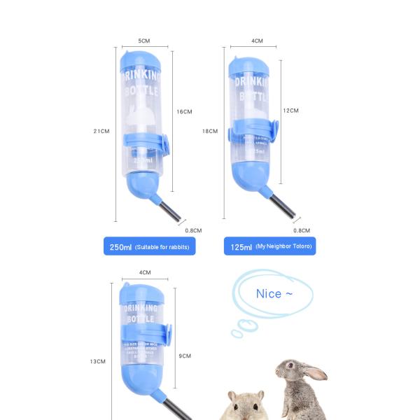 Plastic Water Bottle for Small Animals LCD Display 125ml like Hamsters and Rabbits