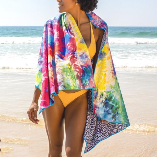 Custom Logo Quick Dry Sand Proof Recycled Towel Microfiber Print Swimming Custom Beach Towel Repreve Towel