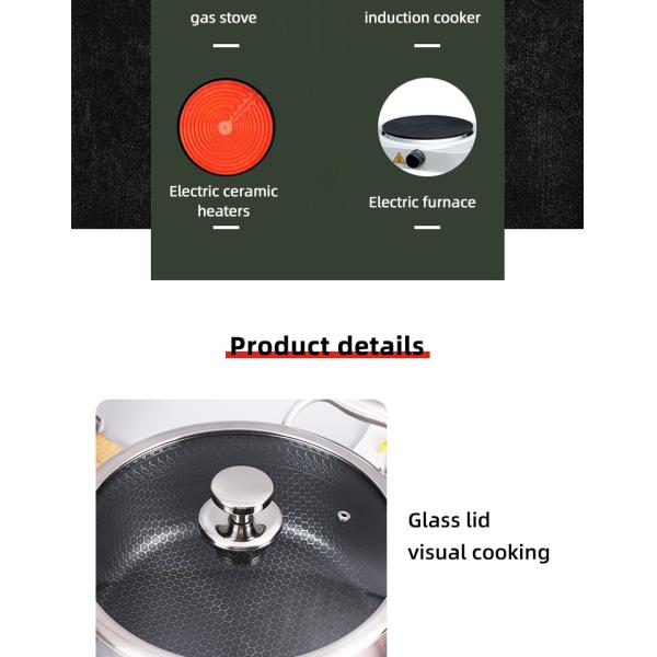 Hot Selling Stainless Steel Nonstick Stock Pot Induction Cooker Soup Pot Honeycomb Nonstick Cooking Pot With Lid