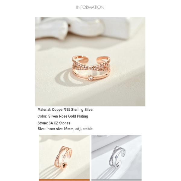 Silver Plating S925 Engagement Ring With Cubic Zirconia Diamond