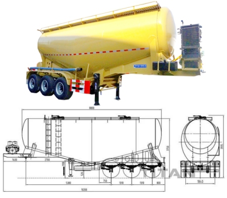 TITAN 3 Axle 35 CBM Pneumatic Dry Bulk Trailers for Sale