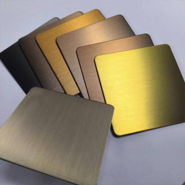 2000mm Length 304 Brushed Stainless Steel Sheet 316 316L Hairline Finish PVD Color Stainless Steel Plate