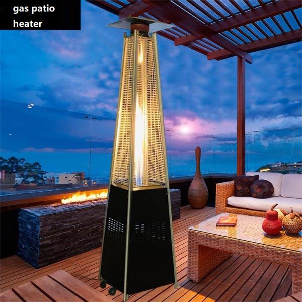 Style Glass Tube Outdoor Gas Heater with Stainless Steel Construction and Propane Fuel