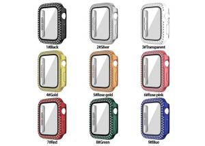 China 2 In 1 Tempered Glass Watch Screen Protector Bling Watch Protection Case on sale