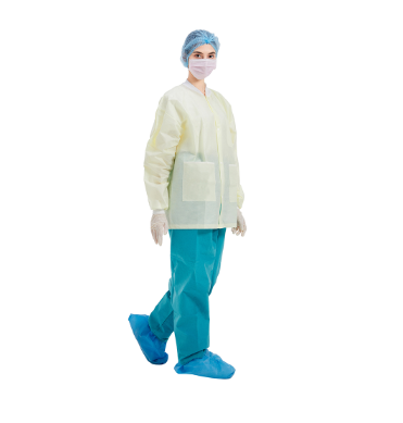 CE FDA Knit Cuffs Disposable Lab Coats GB15979-2002