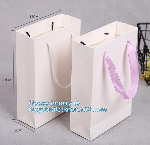 Fancy Customized Brown Kraft Paper Shopping Bag With Logo,Customized White and Black Printed Paper Shopping Bag package
