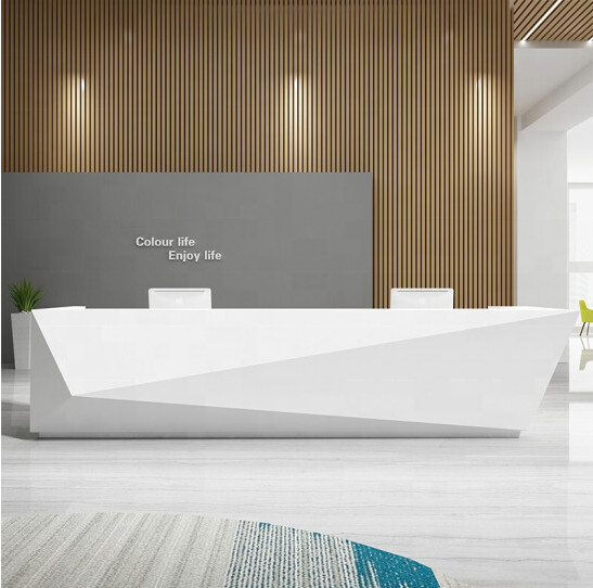 Customized reception desk design fancy modern office reception counter front desk design