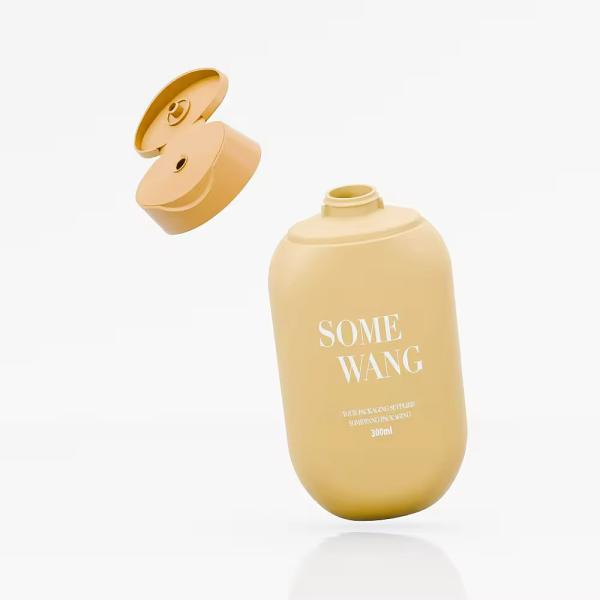 Customized Cosmetic Bottles And Jars Yellow Cosmetic Packaging Set Leak Proof