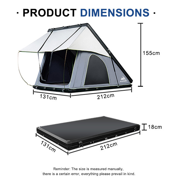 Clamshell roof top tent side view