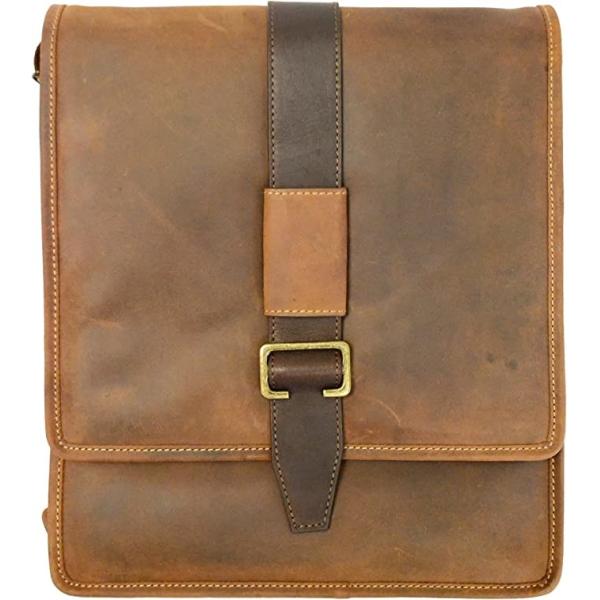 Visconti 16159 Zoltan Medium Size Messenger Real Leather Handbags 3/4 Flap Over