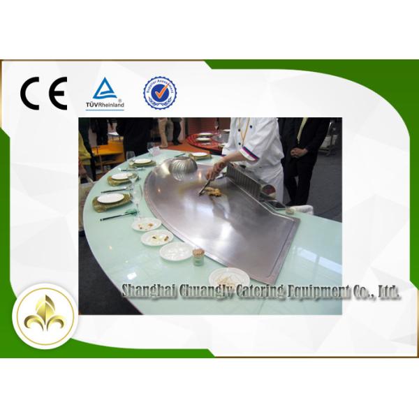 Fish Shellfish Vegetable Nine Seat Gas Teppanyaki Grill , Griddle Top Gas Grill