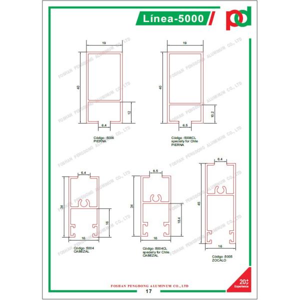 0.15mm T5 Temper Wood Finish Aluminium Profiles For Bolivia Series L20 L25 L32 L5000